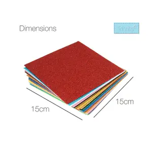 G/FELT PK 150X150MM - Felt: Acrylic: 15 x 15cm: Glitter: Assorted Colours: 20 Pieces - Trimits