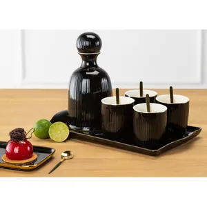 Breesha 6 Piece Coffee Set Black