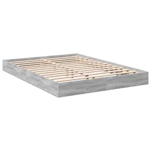 Berkfield Bed Frame without Mattress Grey Sonoma 140x190 cm Engineered Wood