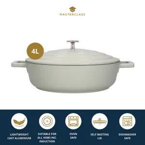 MasterClass Cast Aluminium 28cm Shallow Casserole Dish, Mint