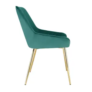 Hamilton - Dining x2 Chair in Velvet - (Green)