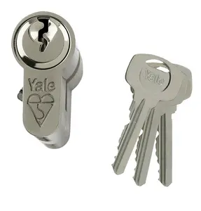 Yale Satin Nickel-plated Single Euro Cylinder lock 40/50, (L)100mm (W)29mm