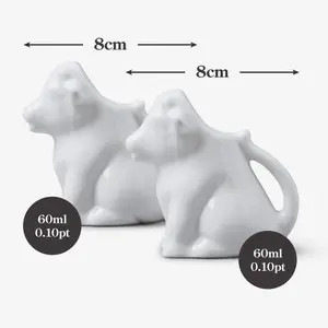 WM Bartleet & Sons Porcelain Cow Shaped Milk Creamer Jugs 50ml, Set of 3