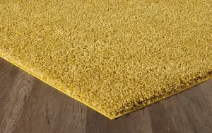 Smart Living Shaggy Soft Thick Area Rug, Living Room Carpet, Kitchen Floor, Bedroom Soft Rugs 60cm x 110cm - Gold