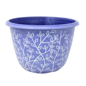 30cm Pot Serenity Stout Planter Blue Round With White Wash Plant Flower Garden