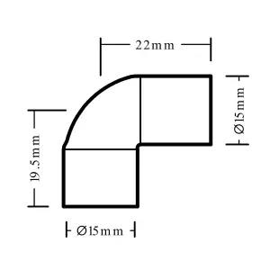 Flomasta End feed 90° Equal Street Pipe elbow (Dia)15mm, Pack of 2