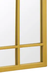 MirrorOutlet Window Arcus - Gold Metal Framed Arched Wall Mirror 32" X 19" (83CM X 48CM)