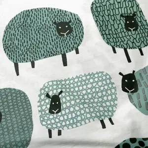 Dotty Sheep 130 TC Reversible Modern & Contemporary Duvet Cover Set Duck Egg / Double - 2 Standard Pillowcases