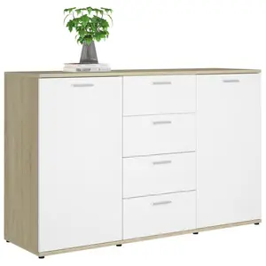 Andile 35.5Cm Wide 4 Drawer Sideboard White/Sonoma Oak