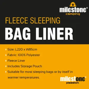 Milestone Camping Fleece Sleeping Bag Liner