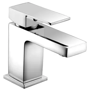 RAK Cubis Polished Chrome Modern Basin Sink Mixer Tap Solid Brass