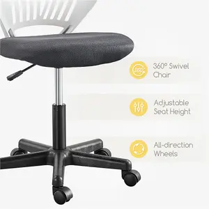 Yaheetech Ergonomic Armless Mesh Office Chair - Dark Grey