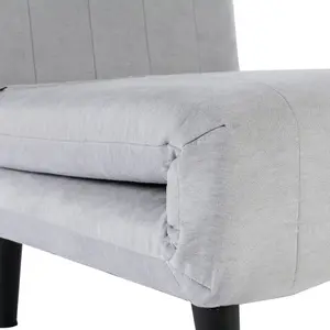 Harper 1 Seater Folding Clic Clac Fabric Living Room Lounge Futon Sofa Bed Grey