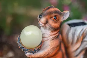 Solar Red Squirrel with Acorn Ornament