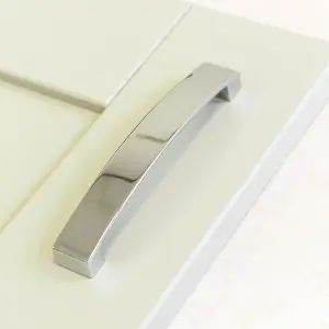 Polished Chrome Curved Kitchen Cabinet Bow Handle 128mm Cupboard Door Drawer Pull Wardrobe Furniture Replacement