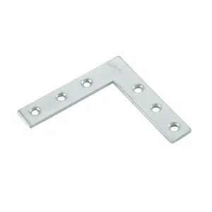 Abru Silver effect Powder-coated Steel Angle bracket (H)10mm (W)50mm (L)50mm