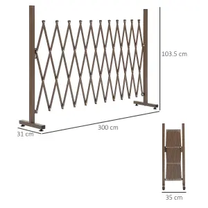 Outsunny Expanding Trellis Fence Freestanding Aluminum Alloy Movable Fence Foldable Garden Screen Panel Pet Safety Fence