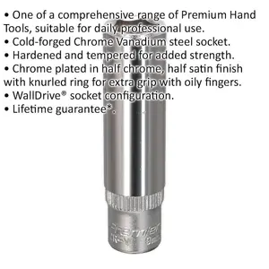 Premium 9mm Forged Steel Deep Drive Socket for 1/4 Inch Square Drive