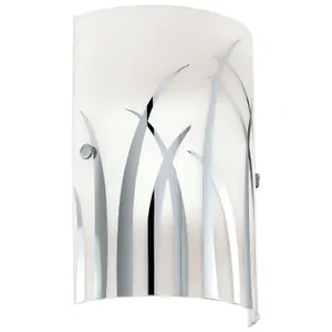 Wall Light Colour White Chrome Shade White Chrome Glass Painted Bulb E14 42W