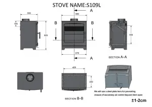 SunDaze 8KW Woodburning Stove Log Burner Heating Fireplace Defra Approved Eco Design