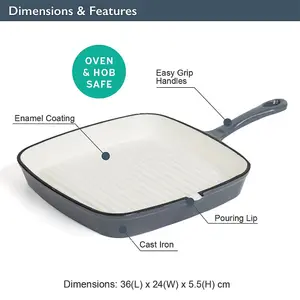 Blackmoor 67659 24cm Grey Cast Iron Griddle Pan