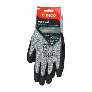 Timco - High Cut Gloves - PU Coated HPPE Fibre with Glass Fibre (Size Medium - 1 Each)