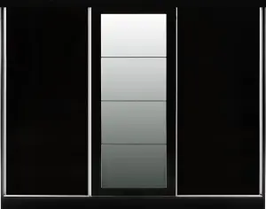 Nevada 3 Door Sliding Wardrobe in Black Gloss Finish