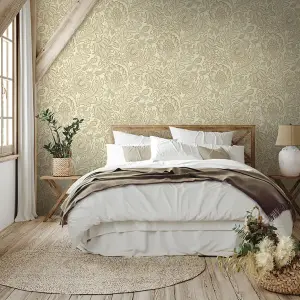 Belgravia Fernhurst Beige Floral Trail Wallpaper 1111