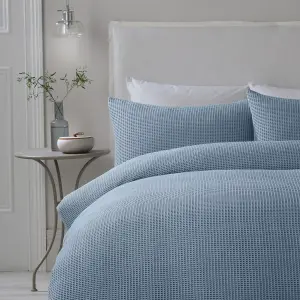 Lindly Textured Waffle Duvet Cover Set