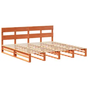 Berkfield Bed Frame without Mattress Wax Brown 200x200 cm Solid Wood Pine