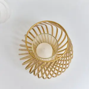 Melody Maison Gold Metal Wire Twist Candle Holder