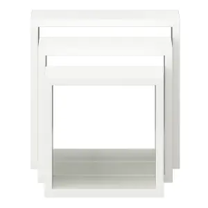 GoodHome Rigga White Cube shelf (L)23cm x (D)9.8cm, Set of 3