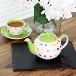 Coffee Tea Cups and Saucers Set of 4 Polka Dot Print by Laeto House & Home - INCLUDING FREE DELIVERY