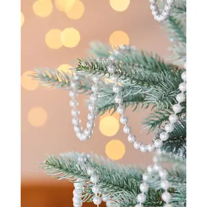 Christmas Tree Beaded Garland Bauble White