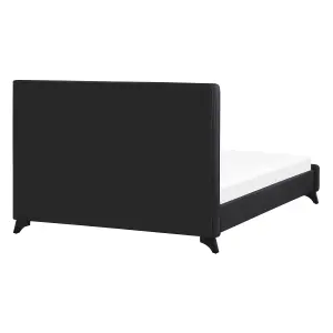 Fabric EU Double Size Bed Black AMBASSADOR