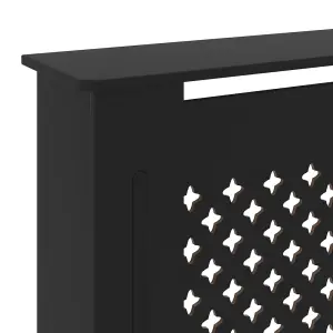 Berkfield MDF Radiator Cover Black 205 cm