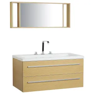 Floating Bathroom Vanity Set Light Wood ALMERIA