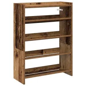 Berkfield Shoe Rack Old Wood 80x25x61.5 cm Engineered Wood