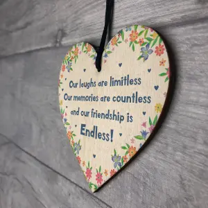 Special Friendship Gift Hanging Wooden Heart Birthday Christmas Gift For Friend Keepsake