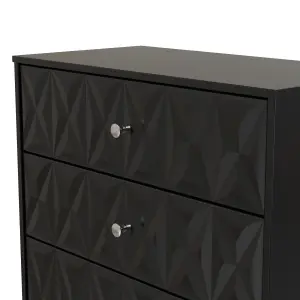 San Jose Ready assembled Black 3 Drawer Chest (H)791mm (W)766mm (D)395mm