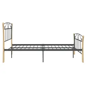 Berkfield Bed Frame Black Metal 120x200 cm