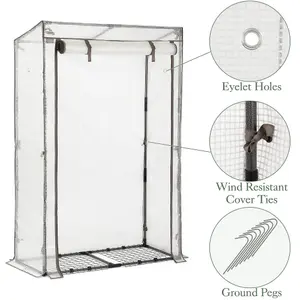 Tomato Growhouse Single Grow Bag Garden Greenhouse PE Mesh Cover Christow