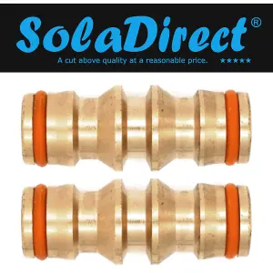 Brass Double Male Hose Connector Coupler Extender for Join Garden Hose Pipe Tube (Pack of 2)