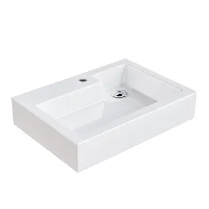 Nes Home 500mm Gloss White Two-In-One Combined Wash Basin & Toilet - Freestanding