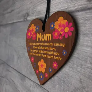 Red Ocean Beautiful Gift For Mum For Mothers Day Birthday Wooden Heart Sign Gifts From Daughter Son For Mum Mummy