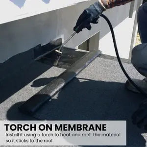 Premium Torch-On Heavy Duty Roofing Felt - Durable Mineral Capsheet - SBS Modified Bitumen Membrane 8m Roll x 1m Wide Black