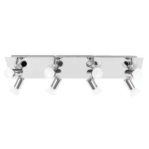 ValueLights Consul Modern Rectangular Chrome Plate 8 Way Adjustable GU10 Ceiling Spotlight