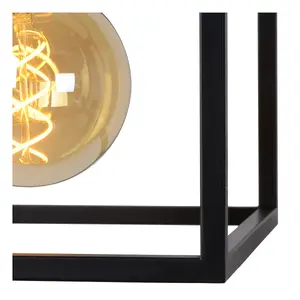 Lucide Ruben Modern Cube Pendant Light - 1xE27 - Black