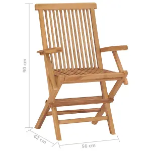 Berkfield Folding Garden Chairs 8 pcs Solid Teak Wood