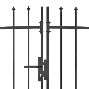 Berkfield Garden Fence Gate with Spear Top 5x2.45 m Black